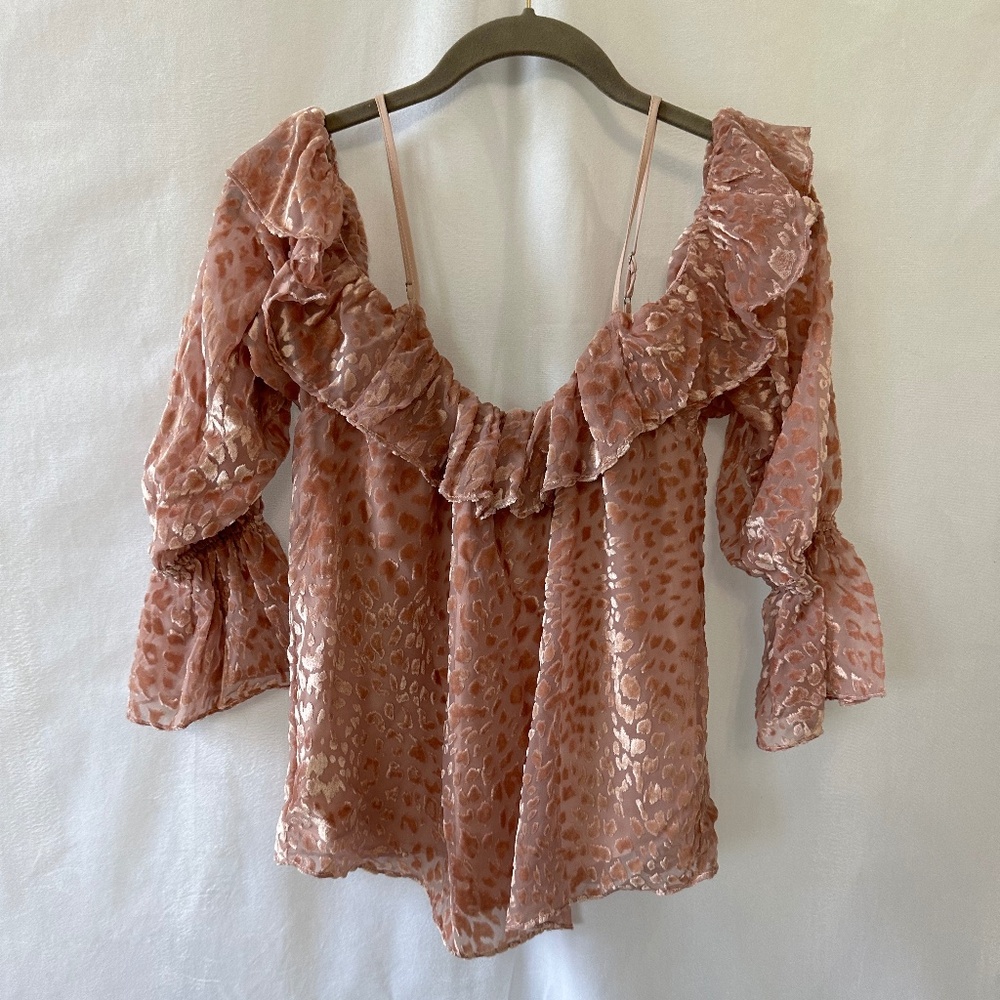 Parker Renzo Cold-Shoulder Top in Apricot
